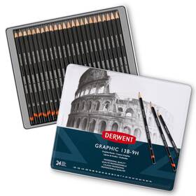 34202 Derwent Graphic Pencils Metal Tin 24 Count Pack Of 1 Multi