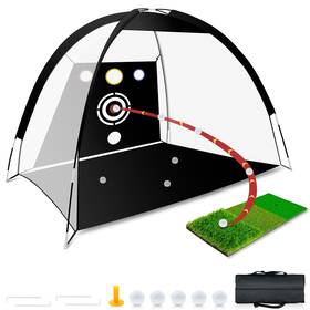 Dikutar 718653569125 Golf Net 10x7ft - All-in-one Practice With Tri-turf 10 7ft Black/white