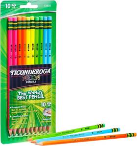 13810 Dixon Neon Colored Pencils Assorted Pack 10 Count Of 1 Green