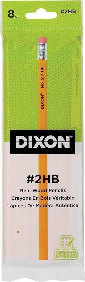 14408 Dixon No. 2 Yellow Pencils Wood-cased Black 1 Count Pack Of 8