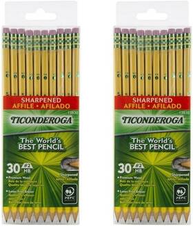Dixon 724744427458 Ticonderoga Wood-cased Graphite Pencils 2 Hb Soft Pre-sharpened Yellow