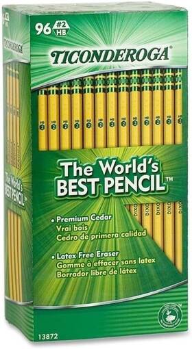980074691 Dixon Ticonderoga Wood-cased #2 Hb Pencils Box Of 96 Yellow