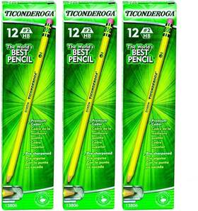 Dix13806-1 Dixon Ticonderoga Wood-cased 2 Hb Pencils 1 Count Pack Of 3 Black