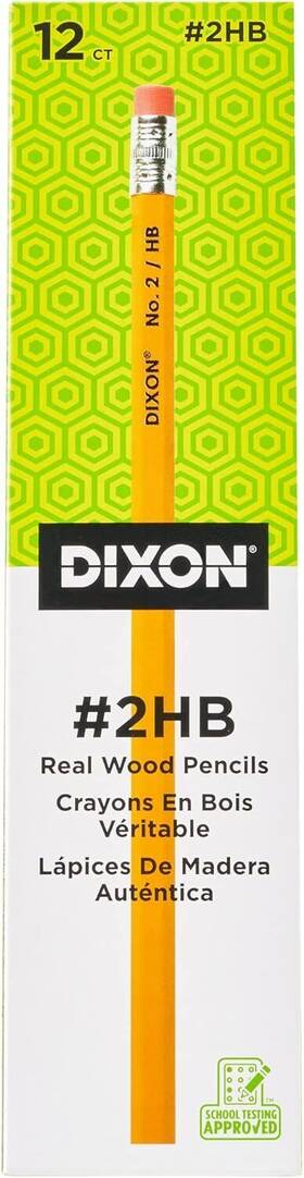 Dix14402 Dixon No. 2 Yellow Pencils Wood-cased Black 1 Count Pack Of 12