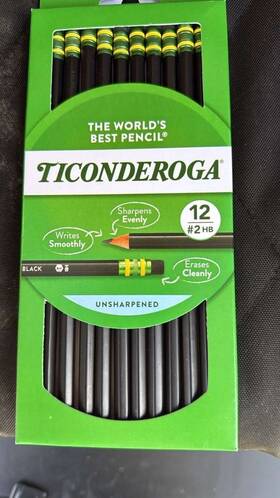 Dixon Ticonderoga Co X13953 Wood-cased Pencils Unsharpened #2 Hb Soft Black 12 Count Pack Of 6