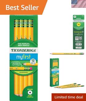 X-33312 Dixon Ticonderoga Company My First Wood-cased Pencils 1 Count Pack Of 12 Yellow