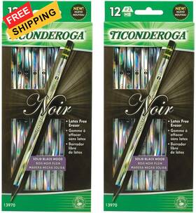 Dix-13970 Dixon Ticonderoga Noir Holographic Woodcase Pencil 12 24 Count Pack Of 1 Black