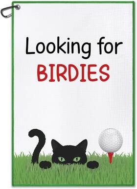 Cpt007 Dyjybmy Looking For Birdies Funny Printed Golf Towel 23.6 15.8 In White