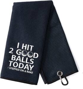 Golf-040 Dyjybmy I Hit 2 Good Balls Today Funny Golf Towe Embroidered 23.6 15.7 Black