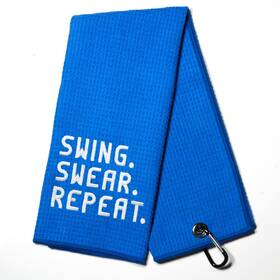Golf-090 Dyjybmy Swing Swear Repeat Golf Towel With 15.7 Inches X 23.6 Blue01