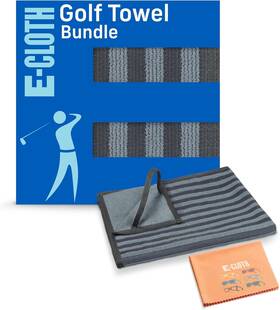 20740b2 E-cloth Pro Performance Golf Towel Bundle Premium Microfiber Gray Orange