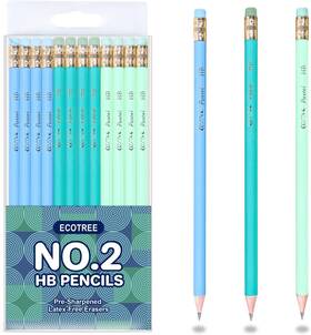201201 Ecotree Pencils #2 Pre-sharpened 1 Count Pack Of 12 Blue And Green