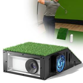 Eeisin 704505656389 Golf Simulator Projector Cover Enclosure With Turf Heavy Duty Floor Mounted
