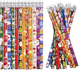 Ecp12-24 Emzrivo 24 Pieces Christmas Pencils With Eraser Xmas 1 Count Pack Of Multicolor
