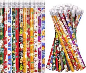 Ecp12-48 Emzrivo 48 Pieces Christmas Pencils With Eraser Xmas 1 Count Pack Of Multicolor
