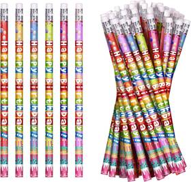 Em-bpfk-24 Emzrivo 24 Pcs Happy Birthday Pencils Colorful 1 Count Pack Of Multicolor