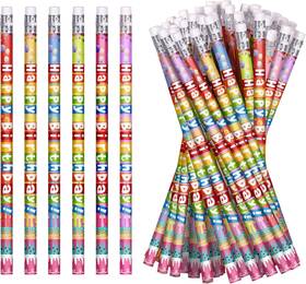Em-bpfk-48 Emzrivo 48 Pcs Happy Birthday Pencils Colorful 1 Count Pack Of Multicolor