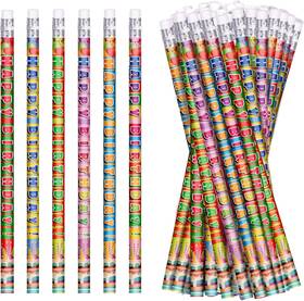Em-hbp-02 Emzrivo Birthday Pencils Happy Pencil For 5 Count Pack Of 24 Multicolor