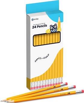8025 Enday Presharpened #2 Pencils 24 Count 1 Pack Of 2 Yellow