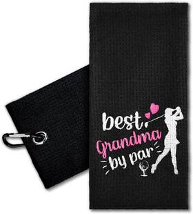 Lgt031 Erhachaijia Best Grandma Embroidered Golf Towel With 23.6x15.7 In Black 8