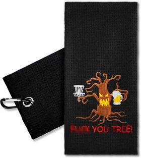 Lgt037 Erhachaijia You Tree Embroidered Golf Towel With Clip. 23.6x15.7 In Black 3