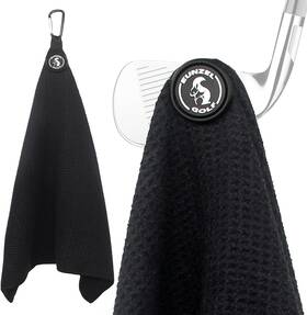 Golf-qd2407 Eunzel Magnetic Golf Towel Microfiber Waffle With Clip And Black