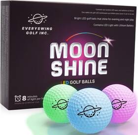 Everyswing Golf 628942810879 Moonshine Led Balls 12-pack Of Glow In The Dark Light Up Multicolour
