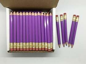 Half-lilac72 Express Pencils Half With Eraser - Golf Classroom Pew Short Mini Small. Church Non