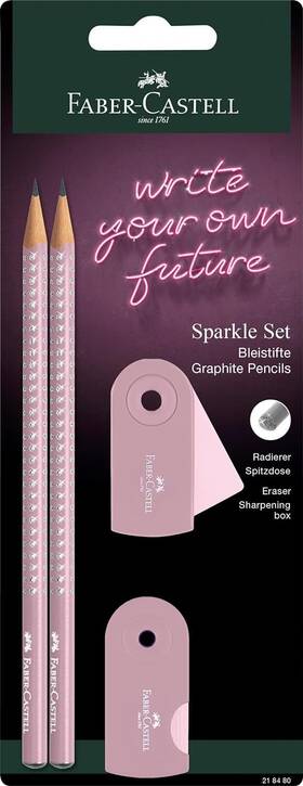 218480 Faber-castell Sparkle Pencil Set Two 1 Count Pack Of Rose Shadows
