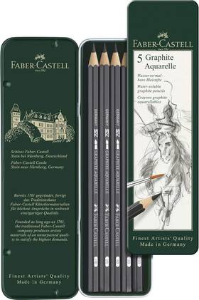 F117805 Faber-castell 5 Piece Quality Water-soluble Count Pack Of 1 Grey