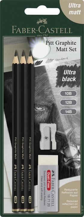 Fc115297 Faber-castell 3 Count Pitt Graphite Matte Tin - 1 Pack Of Black