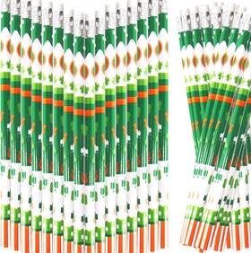 Fancy Land 220810105710 St. Patricks Day Pencils 50pcs Wooden Shamrock 1 Count Pack Of 50 Green