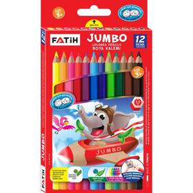 Fatih Fa33340kb12rtb Jumbo Colored Pencils 12 Count Pack Of 1 Blue Green Orange Pink Violet