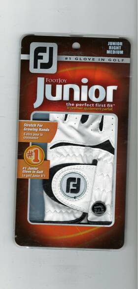 6593e-m Footjoy Golf Glove Junior Right Medium Stretch For Growing Hands Flex New Nwt