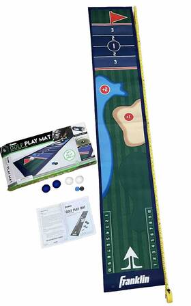 54235 Franklin Golf 6 Ft Play Mat With Rolling Pucks Soft Grip Backing Themed