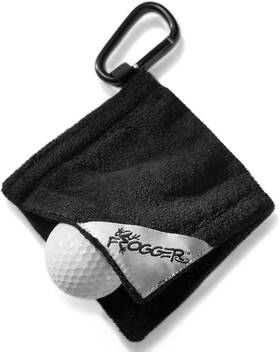 Frogger 700761250538 Amphibian Golf Ball Towel With Wet And Dry Technology 4 Inch X4 Black