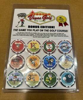 Game Golf 751557400095 Authentic Vegas 12 Poker Chips On The Course Gambling - Sealed