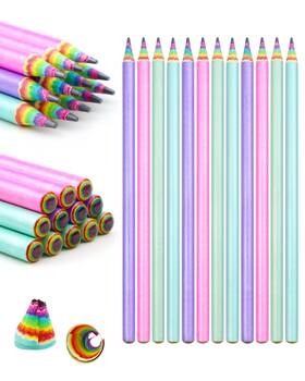 Gau00001 Gaueneen 12pcs Rainbow Colored Pre-sharpened 1 Count Pack Of 12 Multicolor