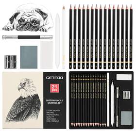 Gf3069-21 Getfoo Drawing Sketching Pencil Set 21 Pack Art Kit With Graphite Pencils