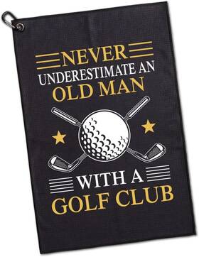 Ggt004 Geygie Never Underestimate An Old Man With A Golf Club Printed 23.6x15.7 Black
