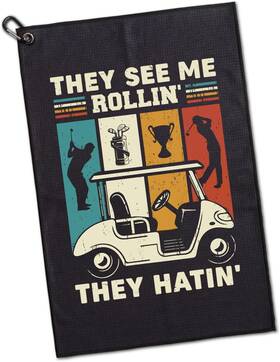 Ggt010 Geygie They See Me Rollinft Hatinft Embroidered Golf 23.6x15.7 Inches Black