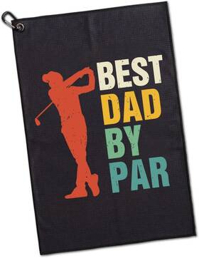 Ggt013 Geygie Best Dad By Par Printed Microfiber Golf Towel Funny 23.6x15.7 Black