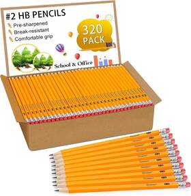 Pencil-320 Gloween Wood-cased #2 Hb Pencils Bulk 320 Pack 1 Count Of Yellow