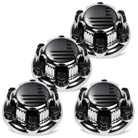 Gmtsuki 739437682588 Chrome 6 Lugs Wheel Center Cap For Silverado Avalanche 4pcs 6k Black