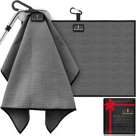 G-mgt-2024-a Goldaliens Magnetic Golf Towel For Men And Women With Clip Printed Microfiber Gray