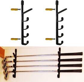 Golf Clubs Organizers 445041254228 Club Display Shelf - Holds 5 Wall Mounted Rack Black Metal
