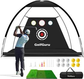 Gpn-2022-us Golfguru Golf Net 10x7ft All In 1 Practice With 10 X 7 6 Ft W H D Black