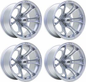 19-352 Gtw Spyder 14 Inch Machined/silver Aluminum Golf Cart Wheel 3 4 Offset Set