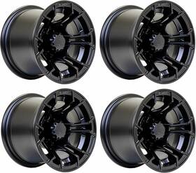 19-383 Gtw Spyder 10 Inch Matte Black Aluminum Golf Cart Wheel 3 4 Offset Set