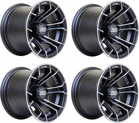 19-385 Gtw Spyder 10 Inch Matte Gray Aluminum Golf Cart Wheel 3 4 Offset Set